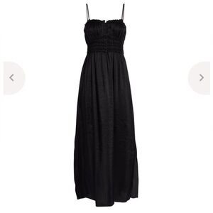 New Frame Corded Cami Black Silk Maxi Dress